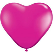 Magenta Heart Shape Helium Latex Balloon